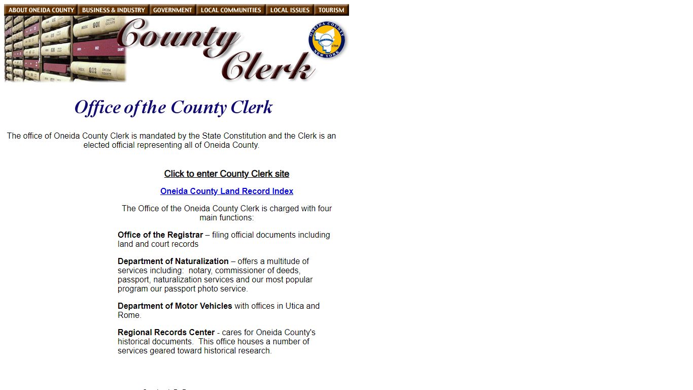 County Clerk - Oneida County